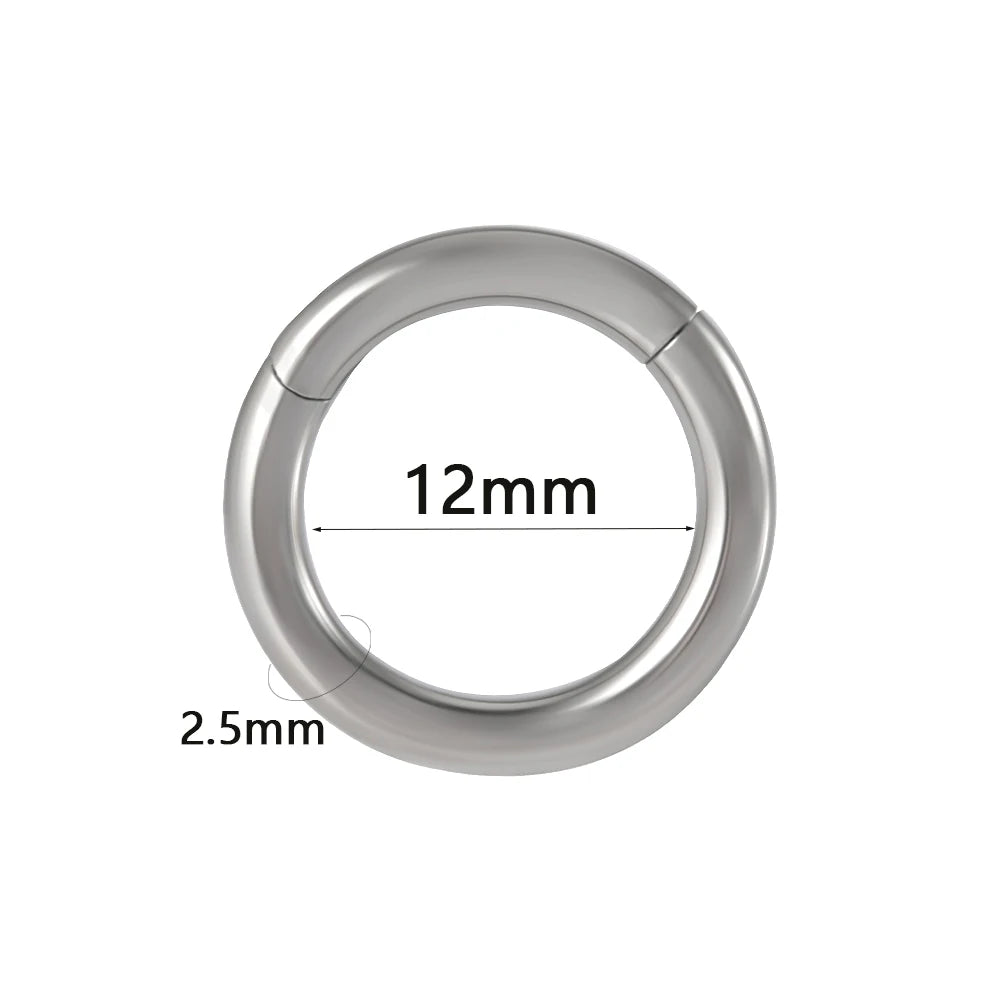 Versatile Surgical Steel Septum Clicker for All Occasions - Hinged Segment Ring