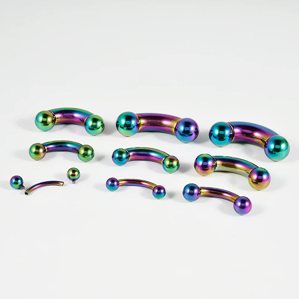 1PCS Surgical Steel Big Size Curved Ring Large Gauge Tongue Curved barbell Curved Banana Gauge Man Body Piercing Jewelry