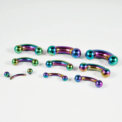 1PCS Surgical Steel Big Size Curved Ring Large Gauge Tongue Curved barbell Curved Banana Gauge Man Body Piercing Jewelry