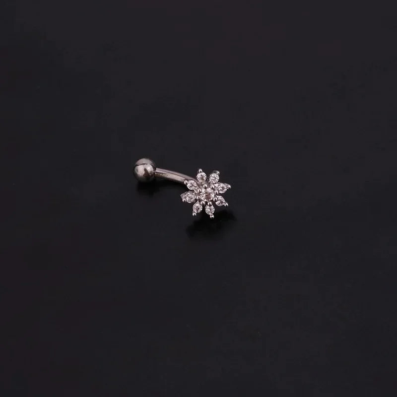 Flower Star Curved  Eyebrow Piercing Bar Colour Ball Barbell Curve Banana Cartilage Ear Piercing