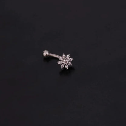 Flower Star Curved  Eyebrow Piercing Bar Colour Ball Barbell Curve Banana Cartilage Ear Piercing