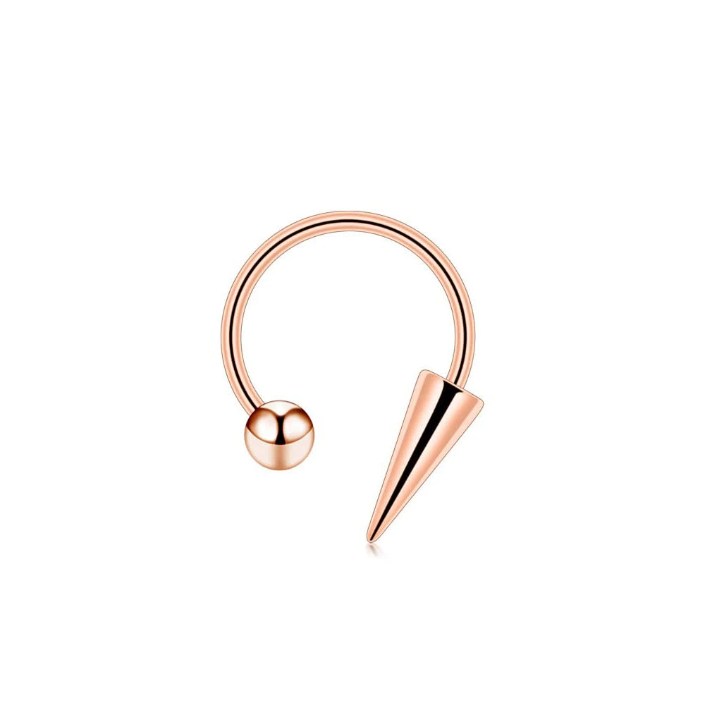 Versatile Stainless Steel Nose Ring Set - Multi-Color 16G Horseshoe Hoop and Spike Septum Piercing Kit