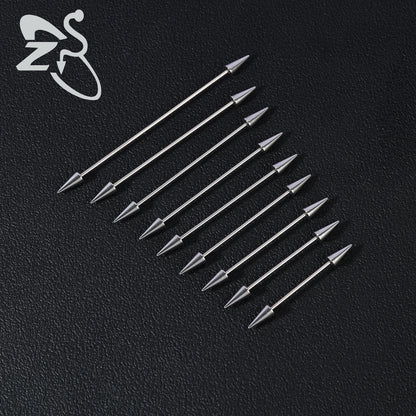 ZS 1PC 16G Stainless Steel Long Industrial Piercing Barbell Cartilage Earring Spike Helix Piercing 24/28/32/35/38/40/45/60mm