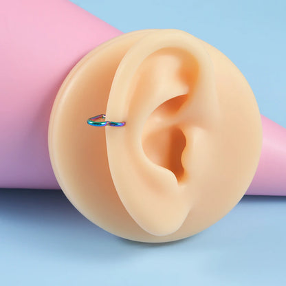 1pcs Stainless Steel Heart Shape Clicker Ear Tragus Cartilage Daith Helix Lobe Earrings Septum Nose Ring Body Piercing Jewelry