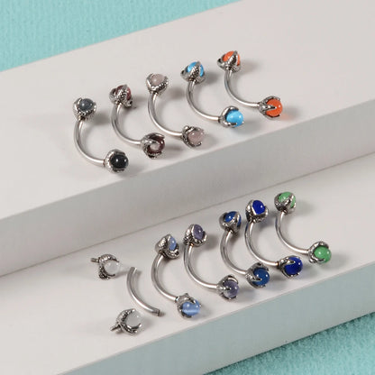 1PC 316L Surgical Steel Stylish sexy Curved Barbell Ring Opal Eyebrow Ear Cartilage Helix Piercings Jewelry 16G Ladies Men