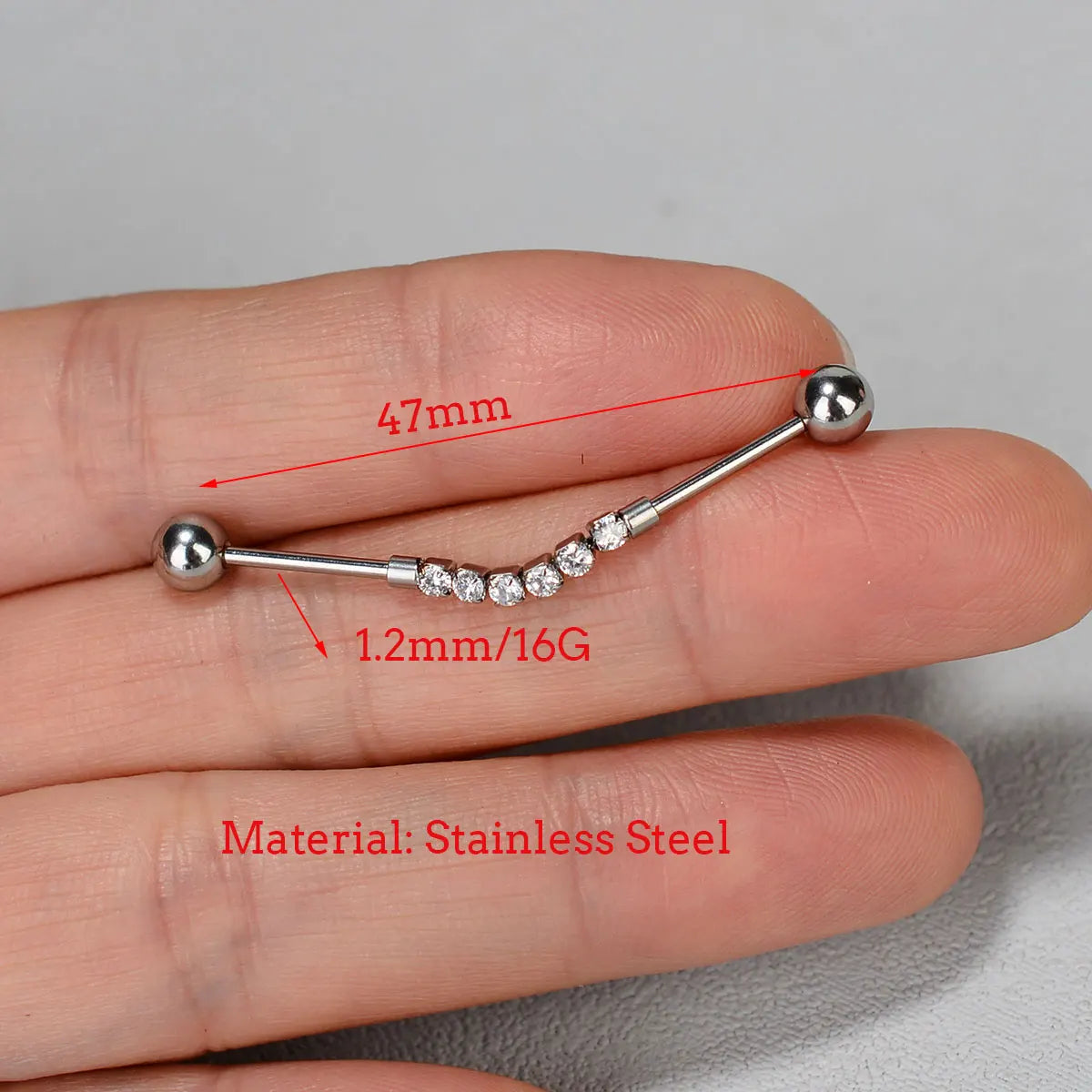 1PC Surgical Steel Industrial Piercing Jewelry With Chain Tassel Bridge Piercing Barbell Earrings Scaffold Bar for Women Men 16G