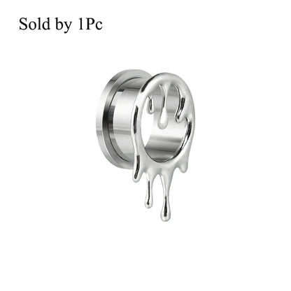 Dreamlee Heart Zircon Ear Tunnel Plugs - Stylish Stainless Steel Body Jewelry