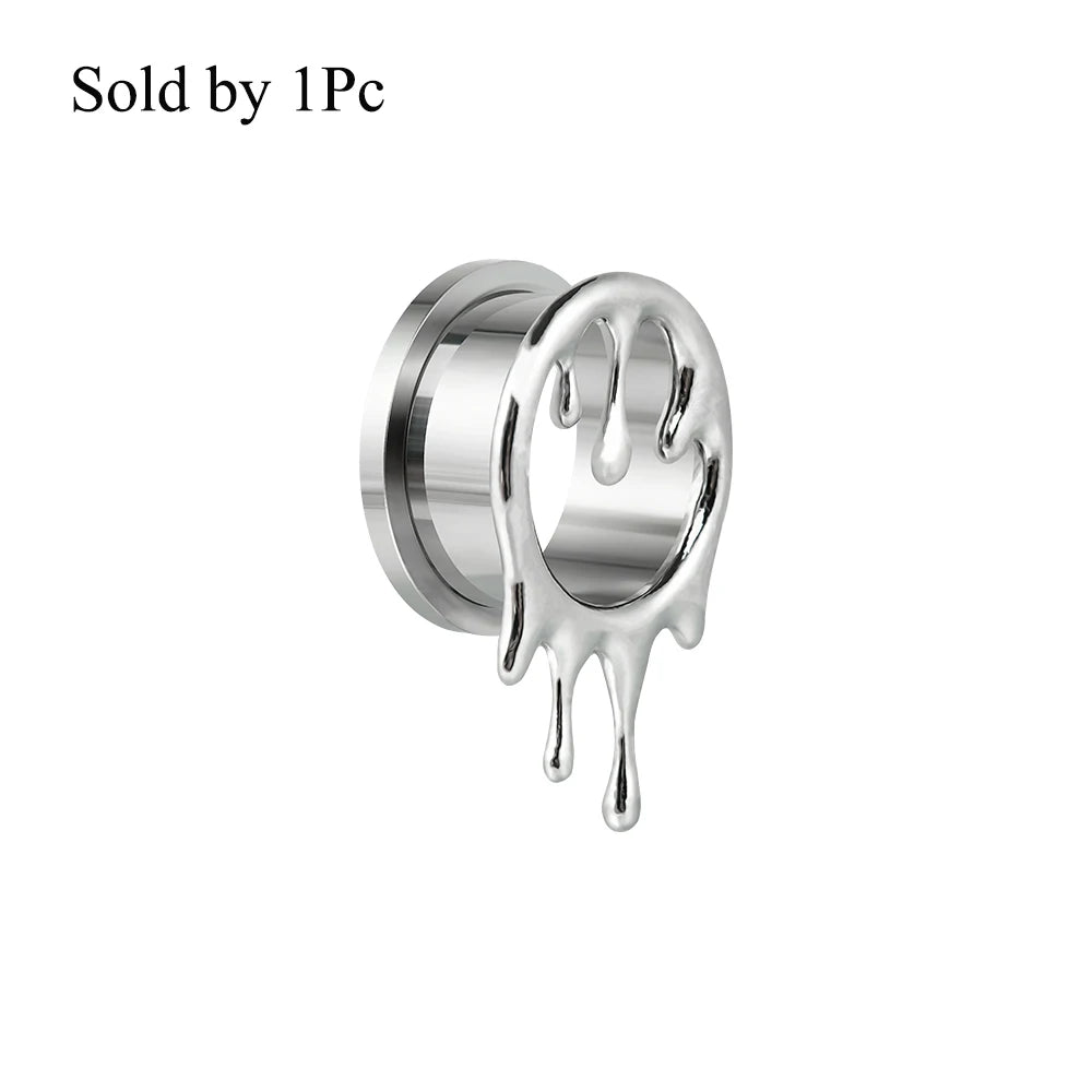 Dreamlee Heart Zircon Ear Tunnel Plug - Stainless Steel Body Piercing Jewelry for Versatile Style