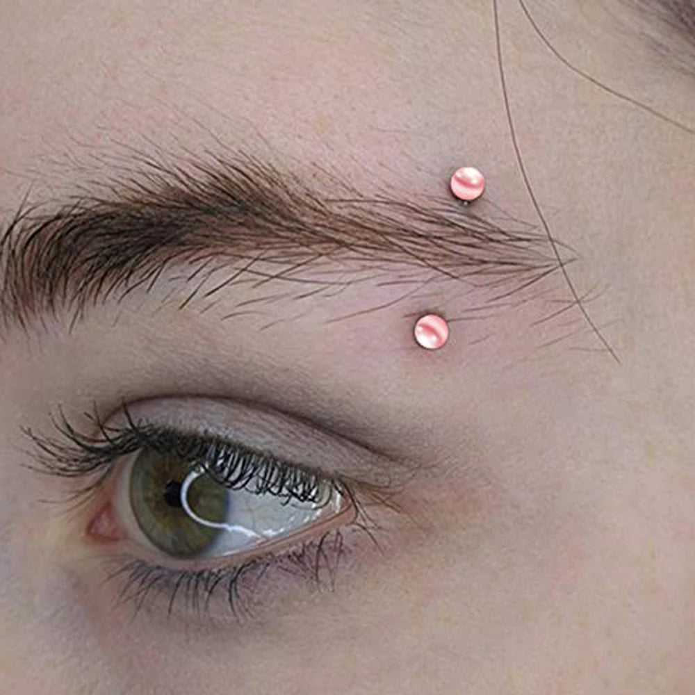 WKOUD Curved Barbell Stainless Steel Snake Eyes Eyebrow Ear Navel Lip Tongue Rings Nipplerings Nipple Ring Body Piercing Jewelry