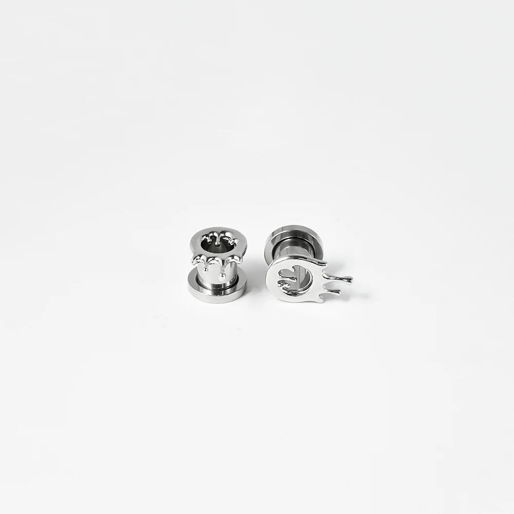 Dreamlee Heart Zircon Ear Tunnel Plug - Stainless Steel Body Piercing Jewelry for Versatile Style