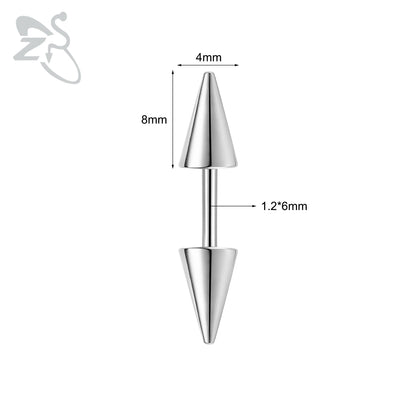 Versatile Black Stainless Steel Long Spike Eyebrow Ring for Any Occasion