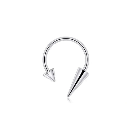 Versatile Stainless Steel Nose Ring Set - Multi-Color 16G Horseshoe Hoop and Spike Septum Piercing Kit