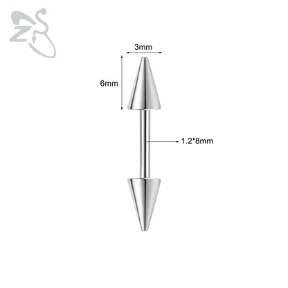 Versatile Black Stainless Steel Long Spike Eyebrow Ring for Any Occasion
