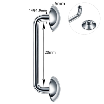 1PC Titanium 16G 14G External&Internal Thread Surface Bar Industrial Barbell CZ Micro Dermal Anchors Ring Piercings Sexy Jewelry
