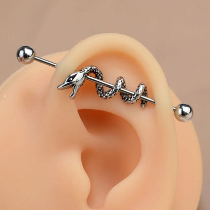 1PC Industrial Piercing Barbells Jewelry Stainless Steel CZ Heart Ball Pearl Cartilage Helix Earring Body Piercing for Women Men