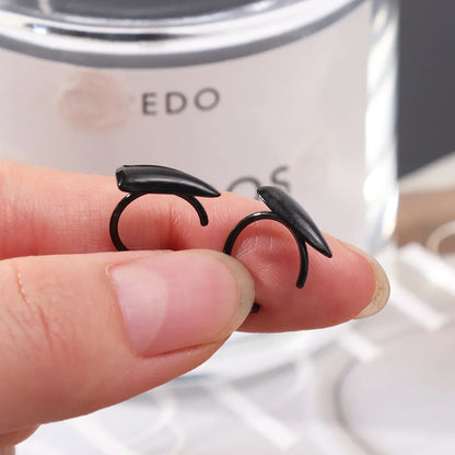 2PCS Gothic Lip Rings - Stainless Steel Fake Piercing Lip Clips for Women