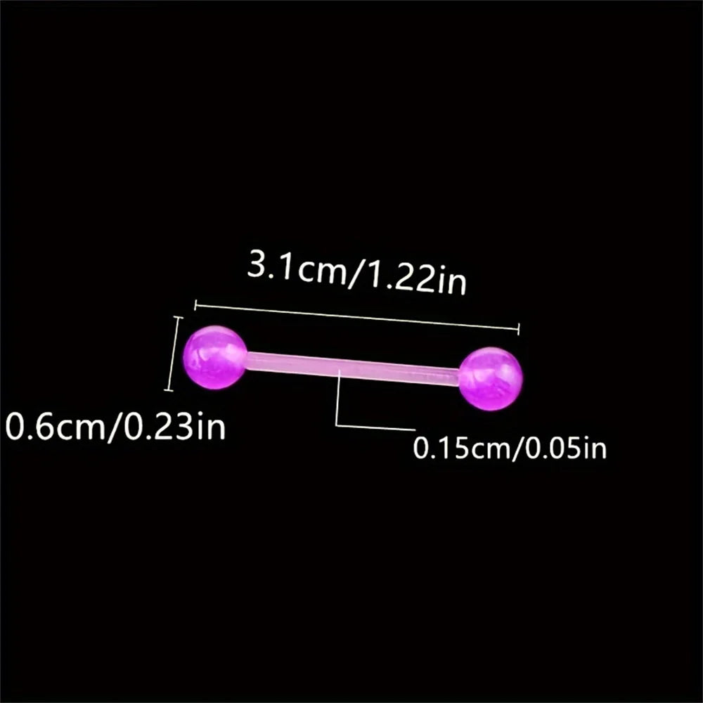 Glow in the Dark Acrylic Body Piercing Jewelry Set of 20 - Versatile Style for All Occasions