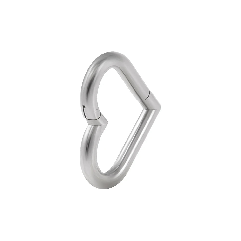 1pcs Stainless Steel Heart Shape Clicker Ear Tragus Cartilage Daith Helix Lobe Earrings Septum Nose Ring Body Piercing Jewelry