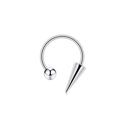 Versatile Stainless Steel Nose Ring Set - Multi-Color 16G Horseshoe Hoop and Spike Septum Piercing Kit