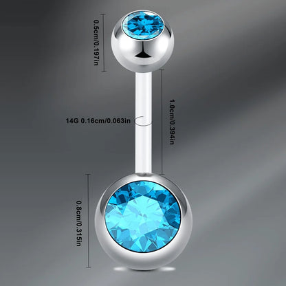 1Pcs Navel Barbell Body Jewelry CZ Belly Button Rings, UV Belly Navel Rings Navel Piercings Jewelry  Belly Barbell Piercing