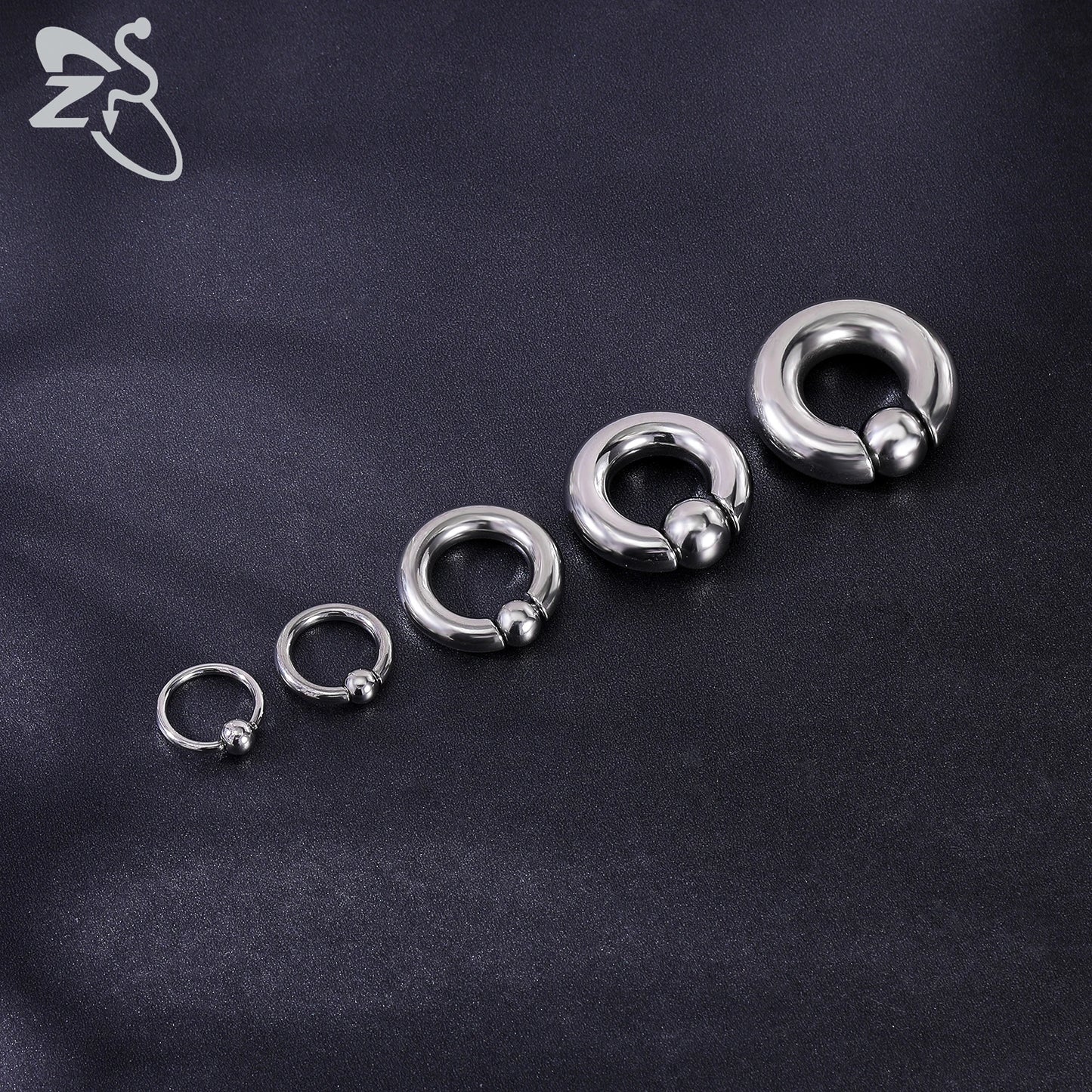 ZS 1 Piece 2/4/6/8G Stainelss Steel Horseshoe Nose Ring Men Internal Threaded Large Gauge Piercings Ear Expander Septum Piercing