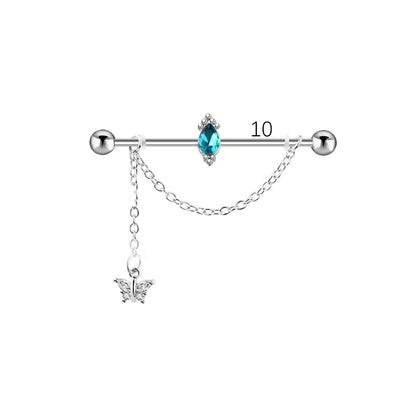 1PCS Stainless Steel dangling Industrial Piercing Barbell 14G Star Industrial Earring Tragus Cartilage Jewelry Industrial Rings