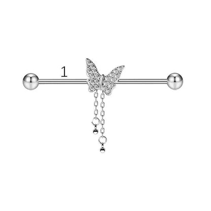 1PCS Stainless Steel dangling Industrial Piercing Barbell 14G Star Industrial Earring Tragus Cartilage Jewelry Industrial Rings