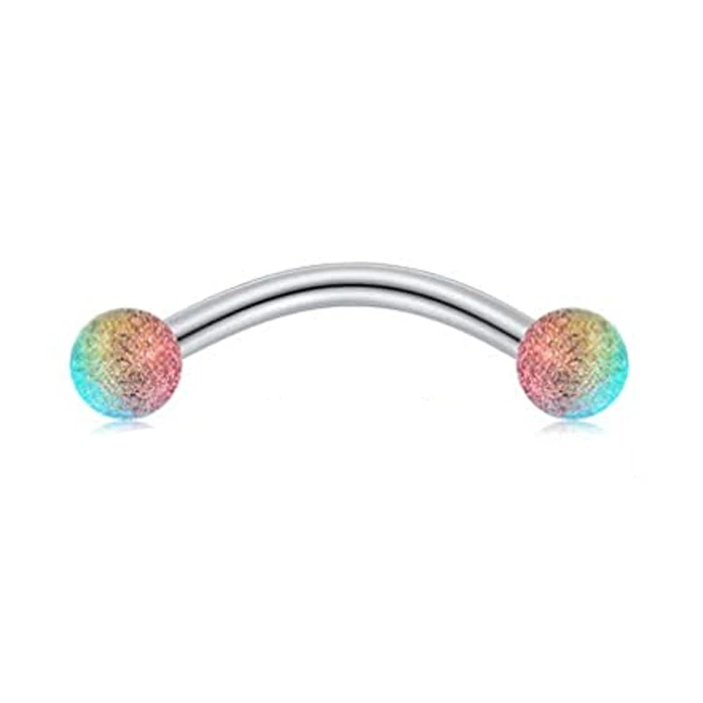 WKOUD Curved Barbell Stainless Steel Snake Eyes Eyebrow Ear Navel Lip Tongue Rings Nipplerings Nipple Ring Body Piercing Jewelry