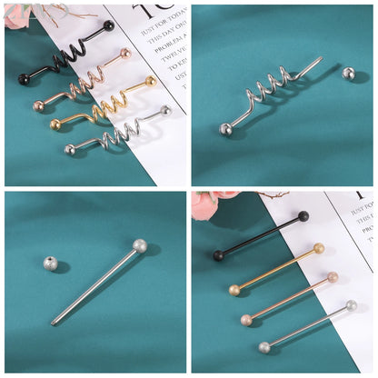 ZEMO 14G Stainless Steel Industrial Barbell Earrings - Versatile and Stylish for All Occasions