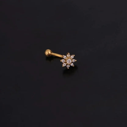 Flower Star Curved  Eyebrow Piercing Bar Colour Ball Barbell Curve Banana Cartilage Ear Piercing