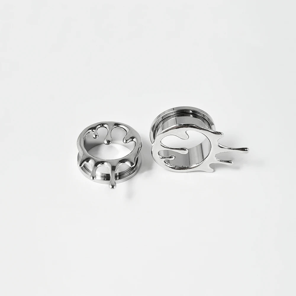 Dreamlee Heart Zircon Ear Tunnel Plug - Stainless Steel Body Piercing Jewelry for Versatile Style