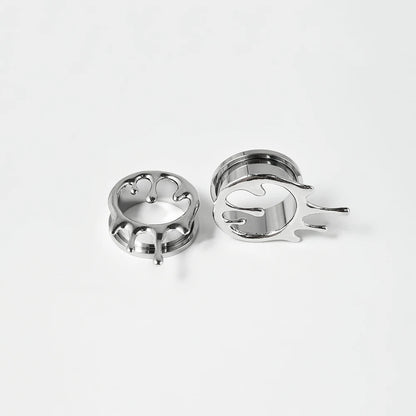 Dreamlee Heart Zircon Ear Tunnel Plug - Stainless Steel Body Piercing Jewelry for Versatile Style