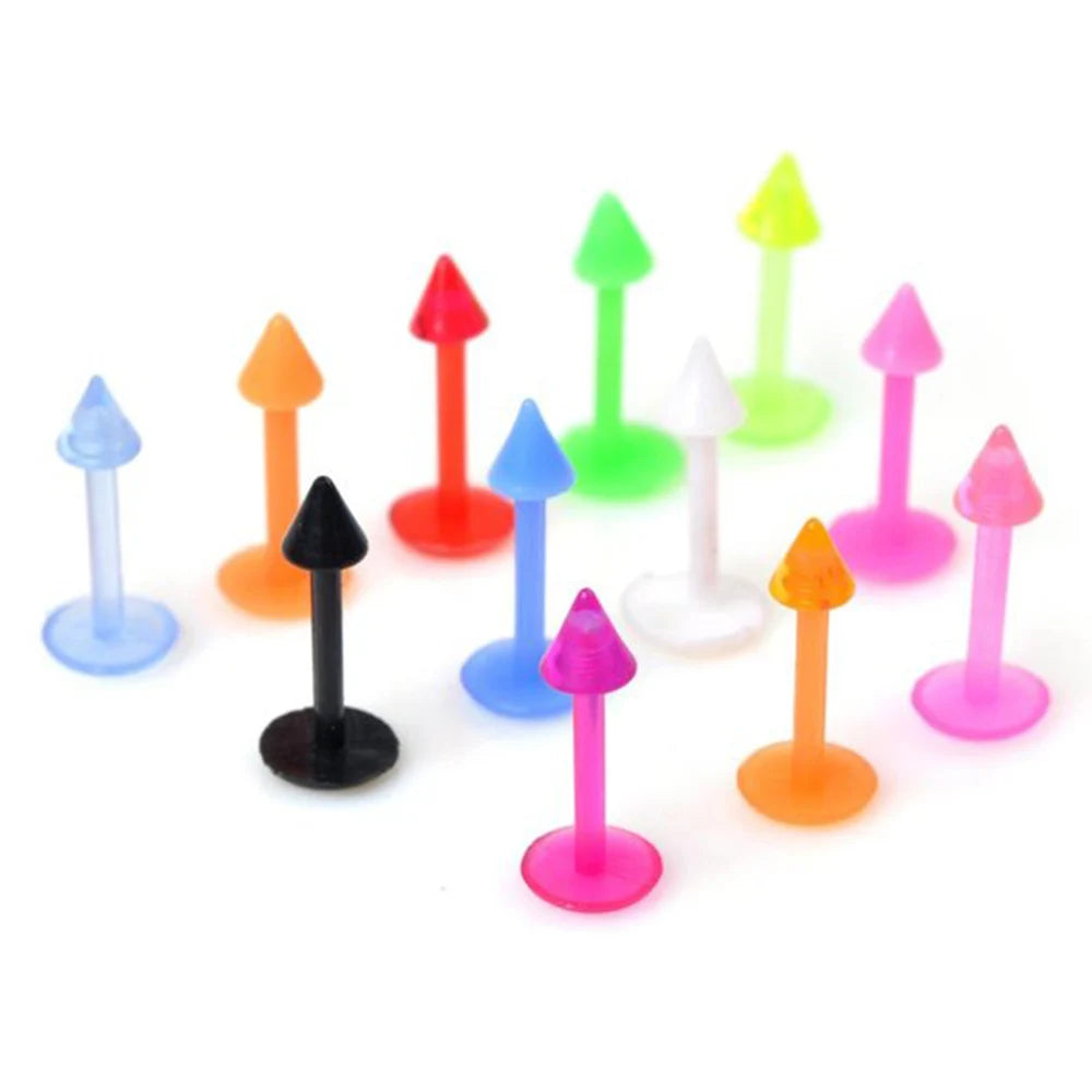 Versatile Acrylic Body Piercing Set - Transparent Barbell Rings for Lips, Ears, Nose, and More