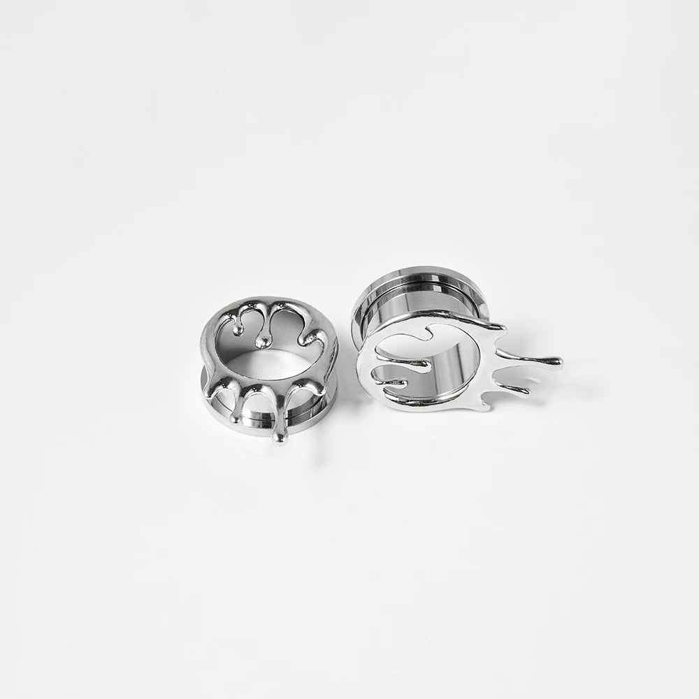 Dreamlee Heart Zircon Ear Tunnel Plug - Stainless Steel Body Piercing Jewelry for Versatile Style