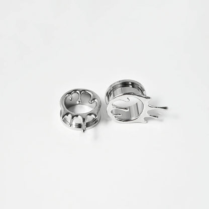 Dreamlee Heart Zircon Ear Tunnel Plug - Stainless Steel Body Piercing Jewelry for Versatile Style