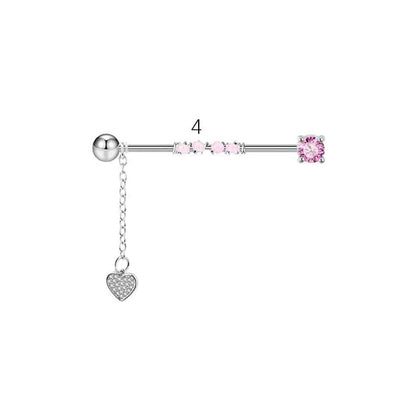 1PCS Stainless Steel dangling Industrial Piercing Barbell 14G Star Industrial Earring Tragus Cartilage Jewelry Industrial Rings