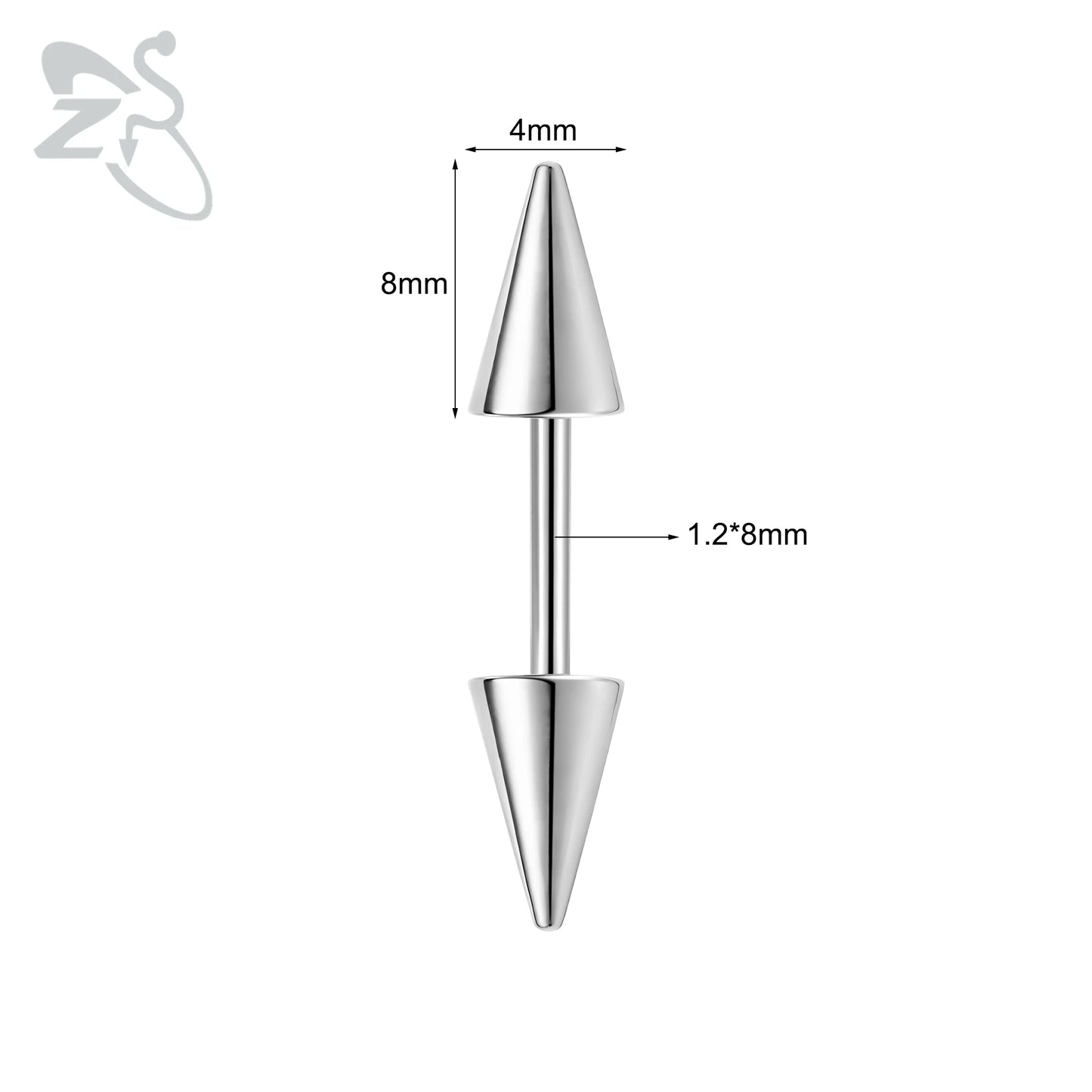 Versatile Black Stainless Steel Long Spike Eyebrow Ring for Any Occasion