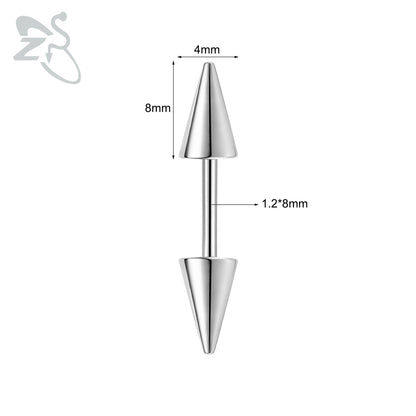 Versatile Black Stainless Steel Long Spike Eyebrow Ring for Any Occasion