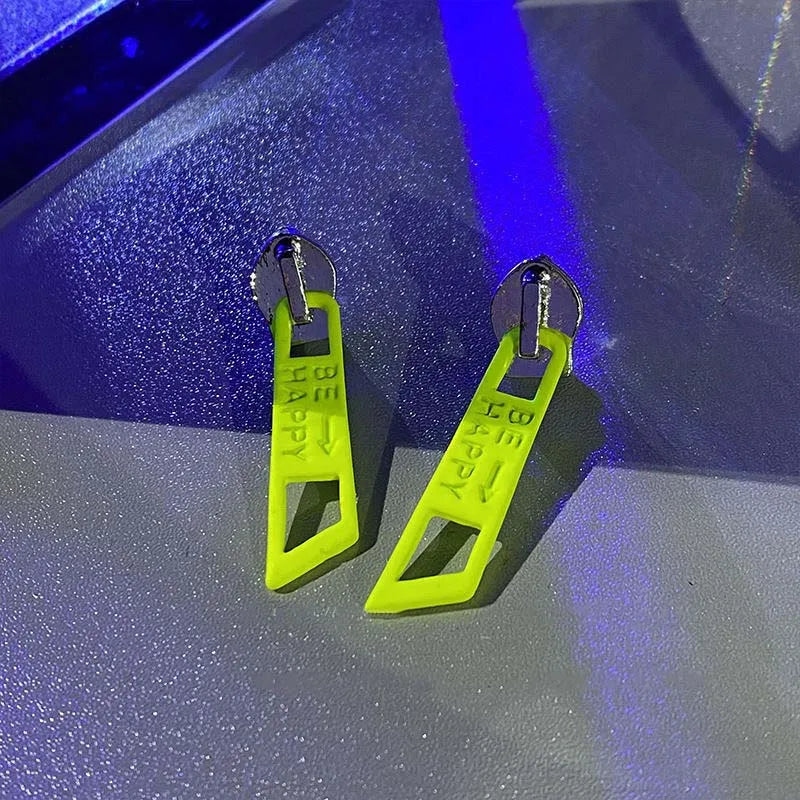 Design Zipper Head Stud Earrings for Women Men Hollow Out Creative Personalized Metal Style Y2K Accessories Fashion Jewelry Gift