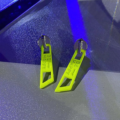 Design Zipper Head Stud Earrings for Women Men Hollow Out Creative Personalized Metal Style Y2K Accessories Fashion Jewelry Gift