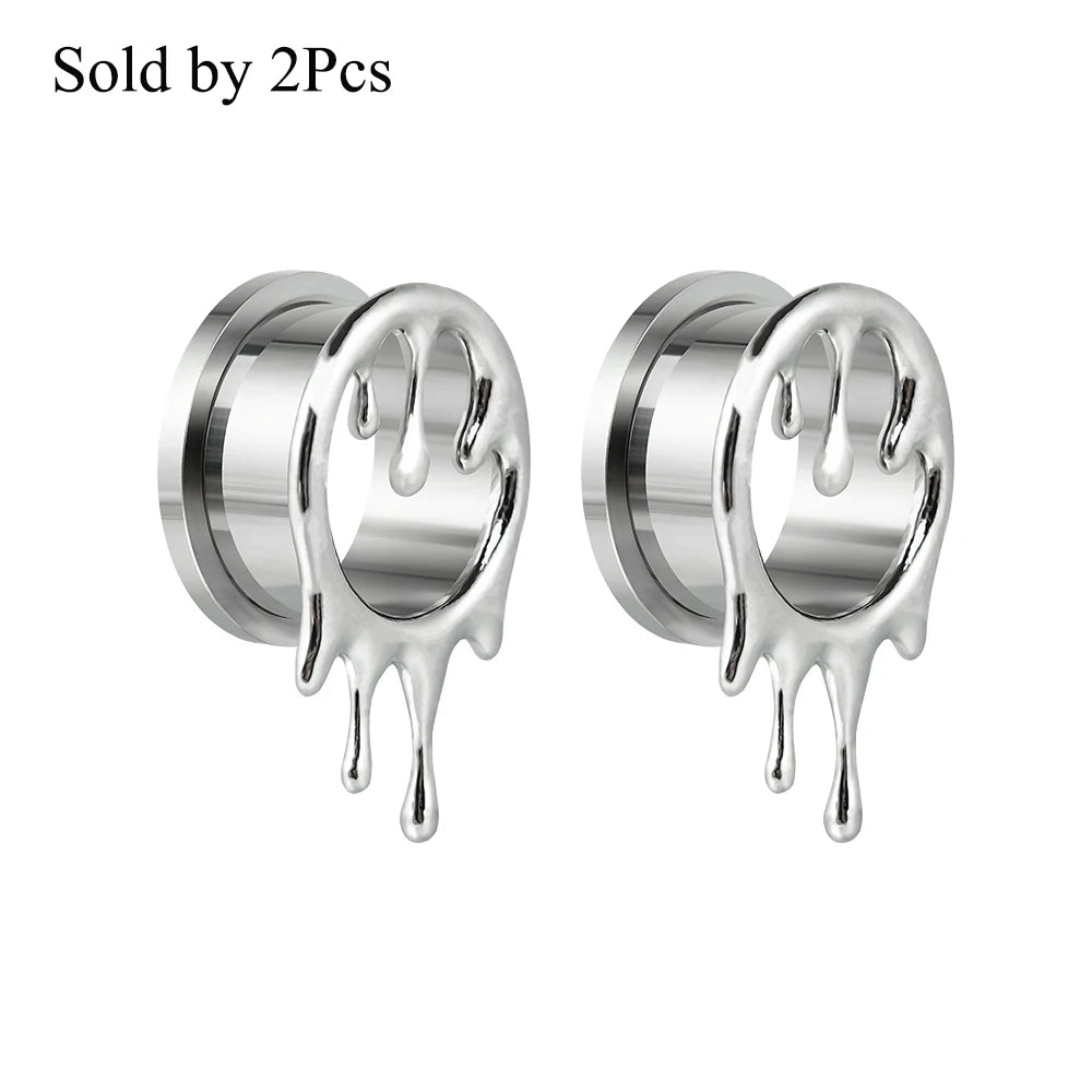 Dreamlee Heart Zircon Ear Tunnel Plugs - Stylish Stainless Steel Body Jewelry