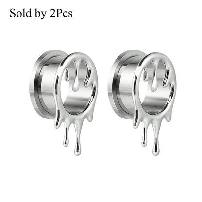 Dreamlee Heart Zircon Ear Tunnel Plug - Stainless Steel Body Piercing Jewelry for Versatile Style