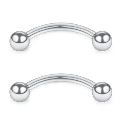 12PCS 16G Stainless Steel Curved Barbell Eyebrow Tragus Helix Ear Belly Lip Ring Body Piercing Jewelry For Women and Men