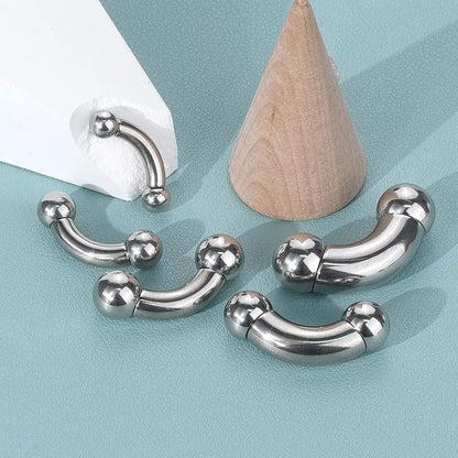 1/5PCS Steel Curved Barbell Banana Large Size 16G-00G Eyebrow Cartilage Tragus Piercing Earring Lip Stud Tongue Jewelry for Men