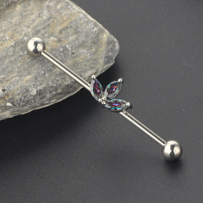Surgical Steel Zircon Industrial Barbell Piercing Bar Fashion Jewelry 14G Star Moon Industrial Barbell Body Piercing Ear Studs