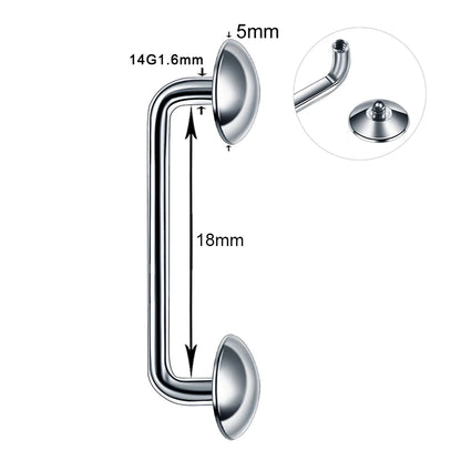 1PC Titanium 16G 14G External&Internal Thread Surface Bar Industrial Barbell CZ Micro Dermal Anchors Ring Piercings Sexy Jewelry