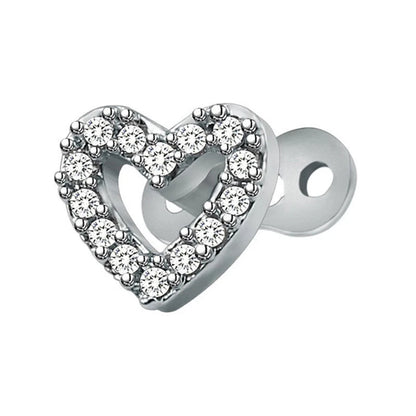 Elegant Stainless Steel Dermal Anchor Set with Cubic Zirconia