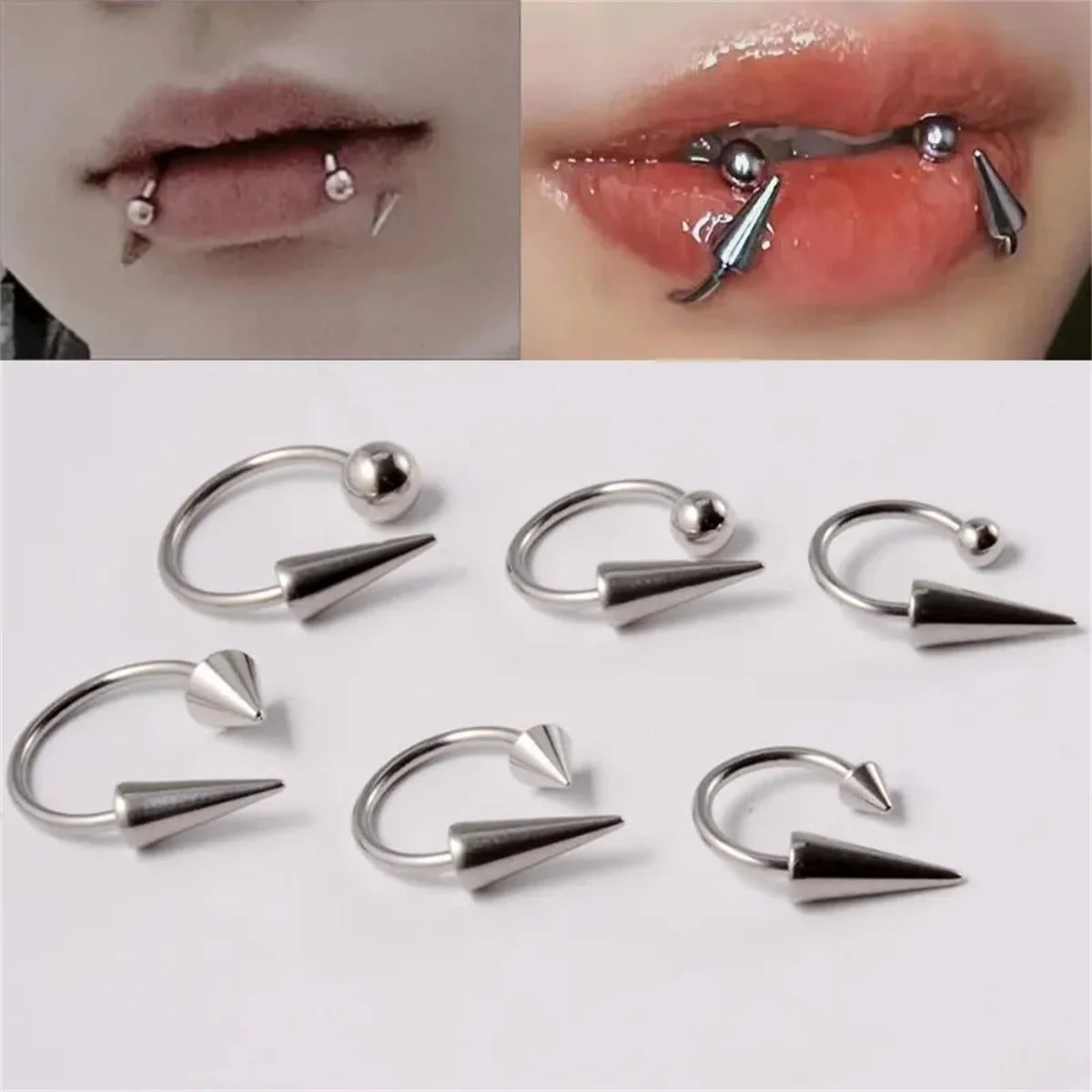 Versatile Stainless Steel Lip Ring Set - Comfortable & Stylish Body Jewelry for All Occasions