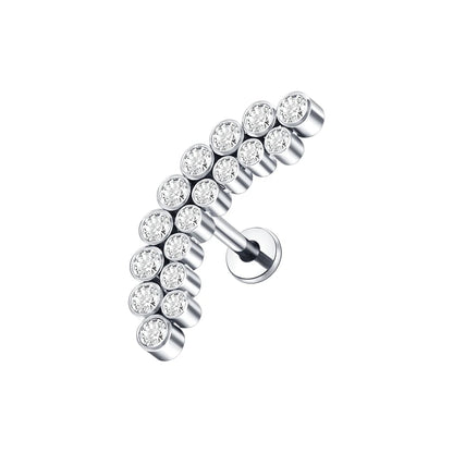 1PC Titanium Ear Cartilage Piercings Flat Back Stud Earring Internal Thread Butterfly Cross CZ Helix Tragus Piercing Jewelry 16G