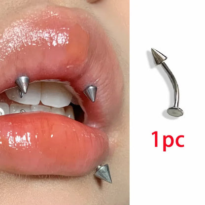 Punk Style Stainless Steel Chain Lip Stud - Versatile Cartilage Stud Earrings for All Occasions
